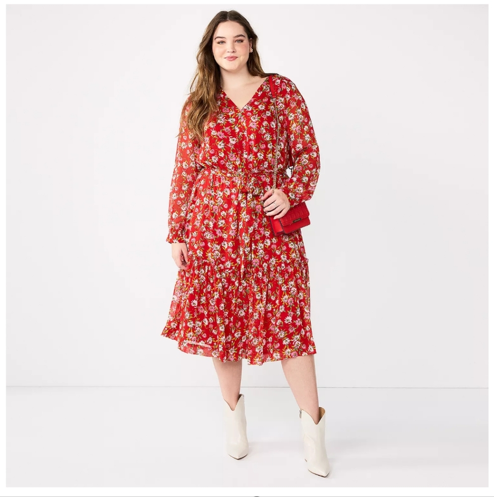 Draper James RSVP XXL Red Floral Dress